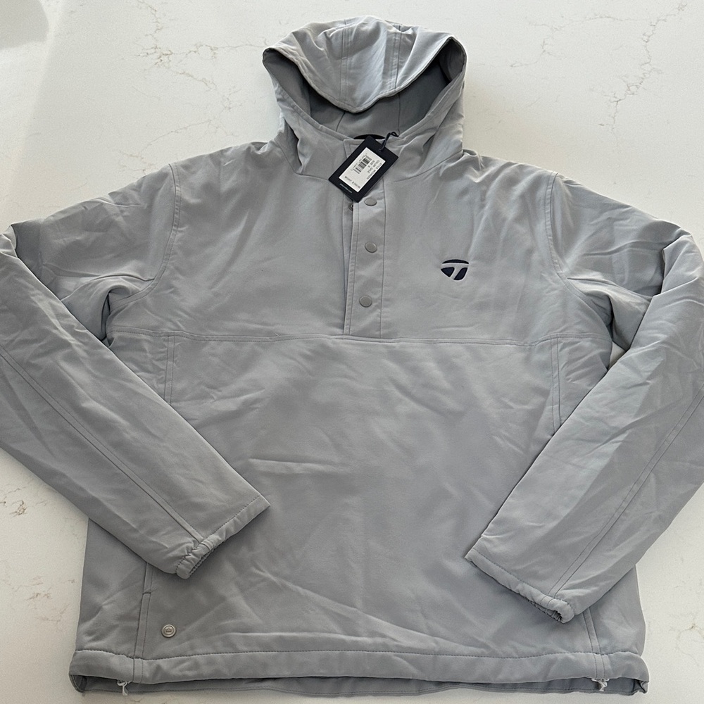 Peter Millar Men's Light Gale Gray Hooded Pullover Jacket Small NWT